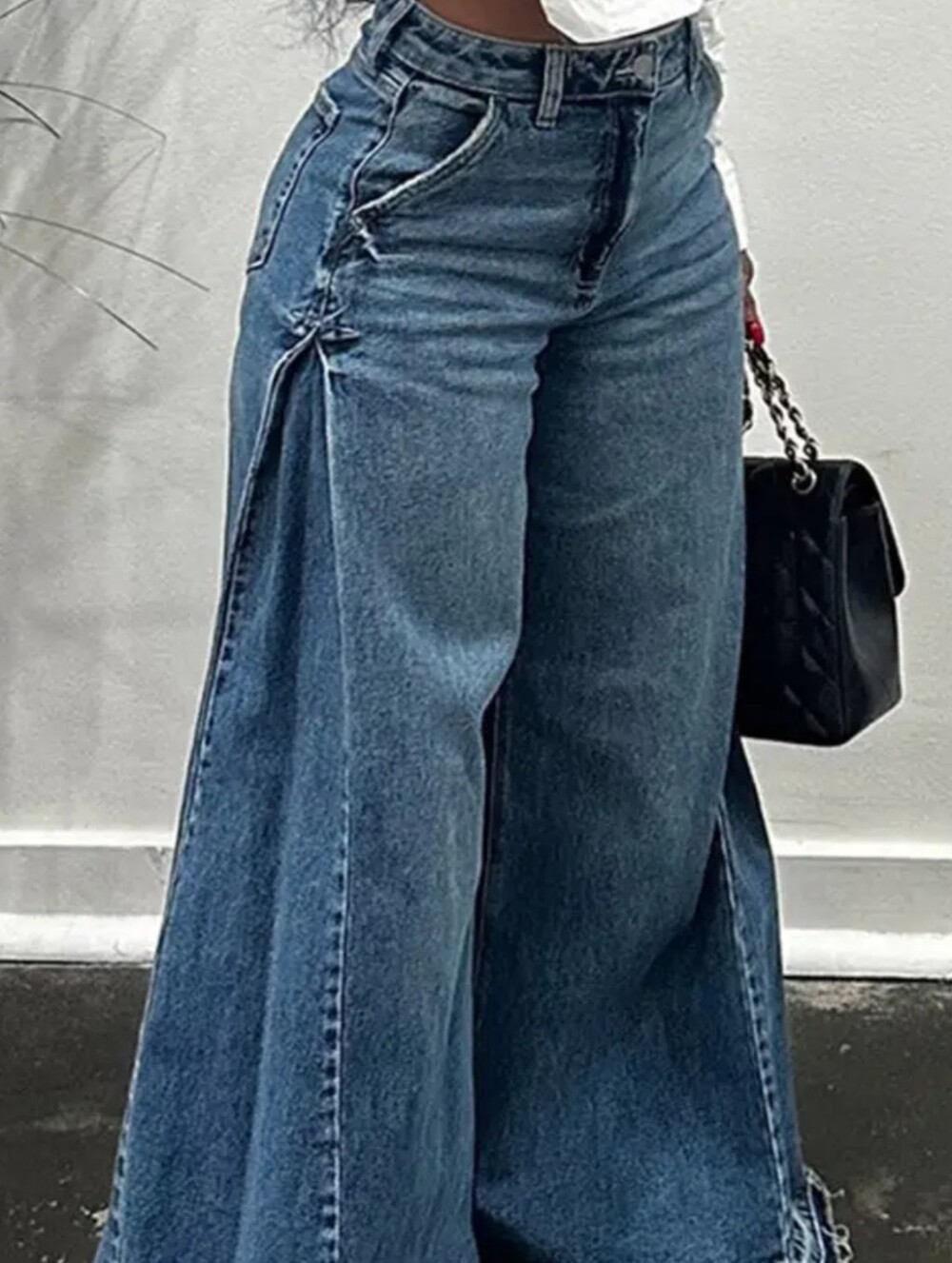 NWT Wide Leg Insert Jeans In Light Wash